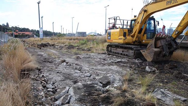 Sydney Ports is ripping up about 500 metres of rail track near White Bay in Sydney's inner west to build a road.