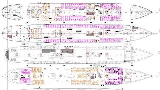 Clive Palmer has released these plans for his cruise ship Titanic II.