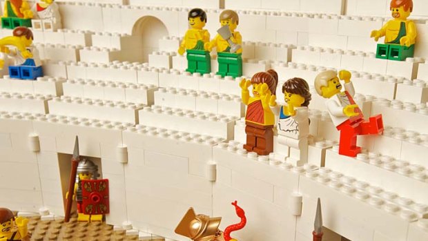 Spectators at the Lego Colosseum.