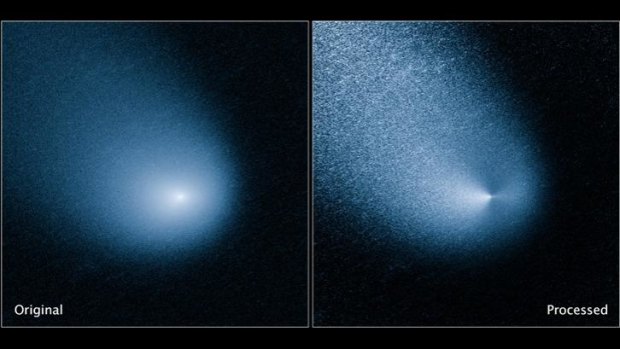 Siding Sprint: Comet C/2013 A1 before and after filtering.