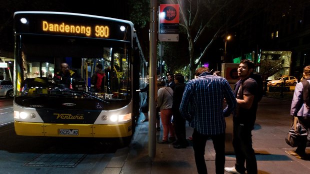 Melbourne's night bus network runs on Fridays and Saturdays - but nor on New Year's Eve.