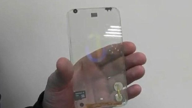 Polytron's prototype transparent smartphone.