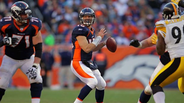 Play-off winning pass ... Tim Tebow has won plaudits for his performances for the Denver Broncos this season.