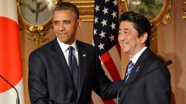 US President Barack Obama with Japanese Prime Minister Shinzo Abe.
