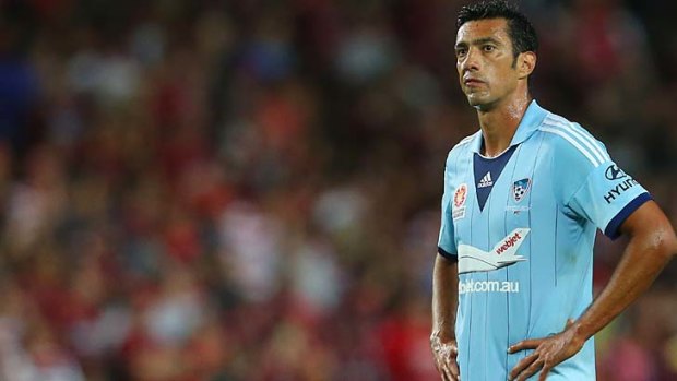 Lengthy ban: Tiago Calvano of Sydney FC has been banned for a eight matches after touching the referee in the round five match against the Victory.