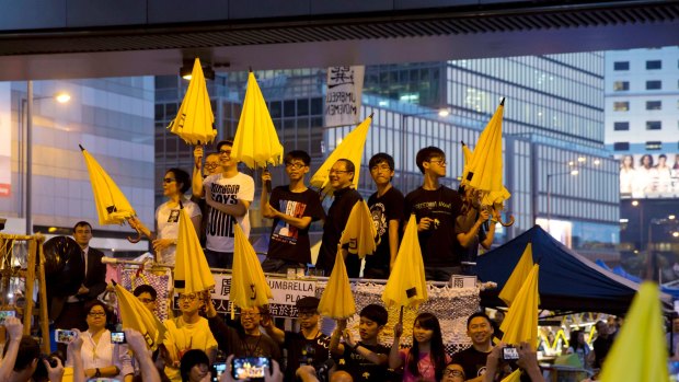 The 2014 Umbrella Movement occupied the streets of Hong Kong.