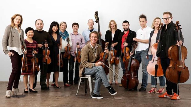 Innovation: Artistic director Richard Tognetti (seated) with the Australian Chamber Orchestra.