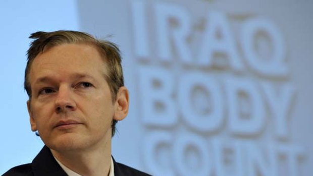 Wikileaks founder Julian Assange speaks at a press conference following the release of the Iraq documents.