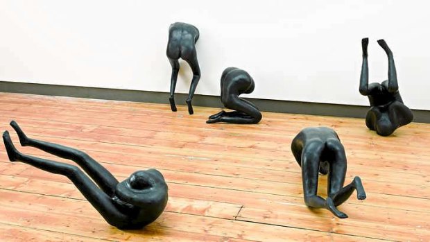 Heather B. Swann's <i>Lump and sticks</i> sculpture at Karen Woodbury Gallery.