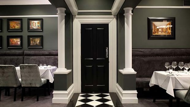 New and boyishly sleek: The dinning room.