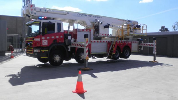 Waiting game: The $1.8 million fire truck sits at the Traralgon fire station until staff can be found.