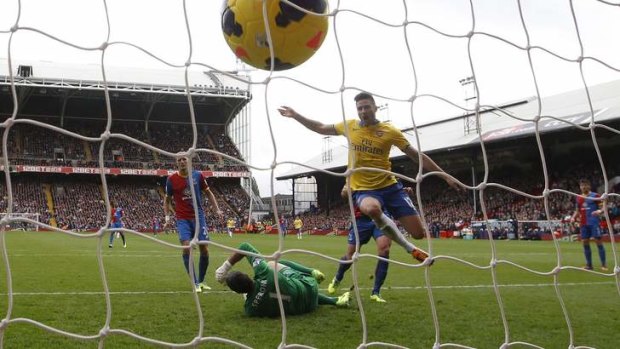 All Gunners blazing: Olivier Giroud ices Arsenal's win over Crystal Palace. Arsene Wenger's men have been on fire in the first nine games but are likely to find the going somewhat tougher in the coming weeks.