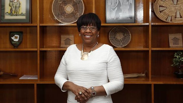 Zimbabwe's Ambassador to Australia, Jacqueline Zwambila at the Zimbabwe Embassy in O'Malley.