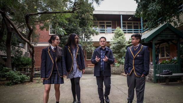 A new alumni service has been created for state school students who want to stay connected to their old school and give back. Former Sunshine College student Dr Vu Le meets current students Josie Pham, Khadija Acone and Rhovie Parco.
