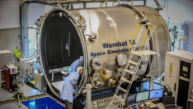 The space simulator at the Australian National University's Advanced Instrumentation Technology Centre at at Canberra's Mt Stromlo. Queensland hopes to replicate space industry growth in southern capitals. 