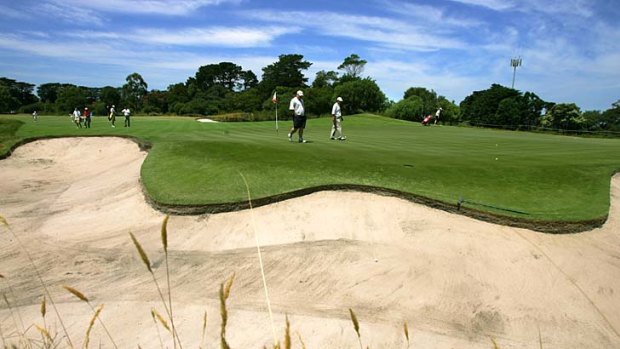 A view from one of the bunkers at Royal Melbourne during the 2005 Heineken Classic.