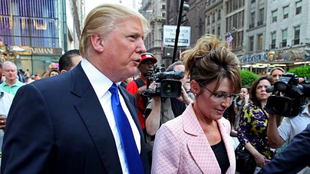Similar ideas ... Donald Trump and Sarah Palin have exchanged words of admiration.