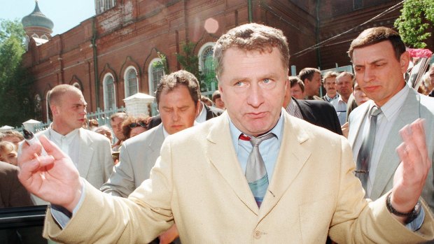 Russian ultranationalist presidential candidate Vladimir Zhirinovsky rose to prominence on the campaign trail in 1996.