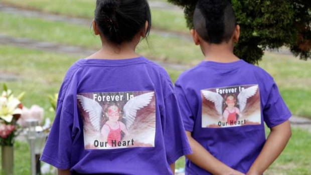 Mourners at Kiesha Abrahams's funeral in September 2011.