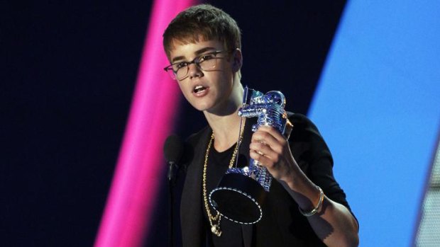 More recently, Justin Bieber accepts an award at the 2011 MTV Video Music Awards in Los Angeles on August 28.