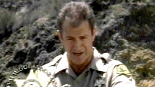 Gibson in a public service TV spot for the Sheriff's department.