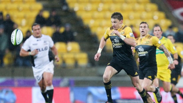Hot form: Beauden Barrett will erase any doubts about his temperament if he can steer the Hurricanes to victory in this weekend's Super Rugby final.