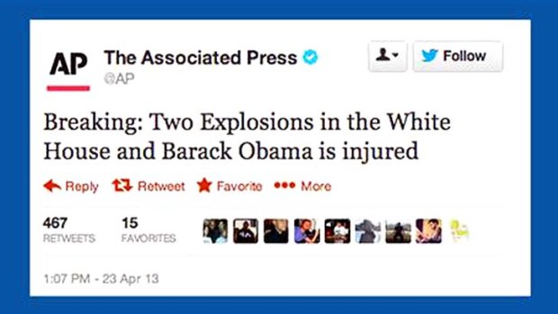 The fake AP news tweet.