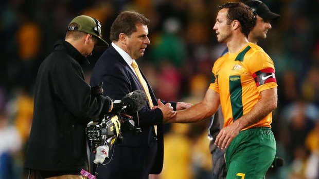 Socceroos coach Ange Postecoglou was full of praise for his skipper.