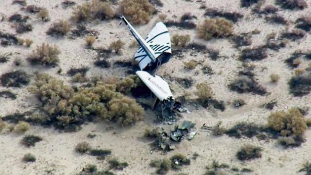 The wreckage of SpaceShipTwo.