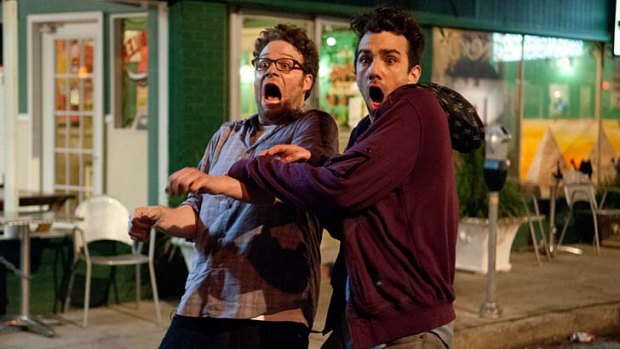 Intimate comedy: Seth Rogen (left) and Jay Baruchel star as themselves in <i>This Is The End</i> alongside a familiar cast of rising stars.
