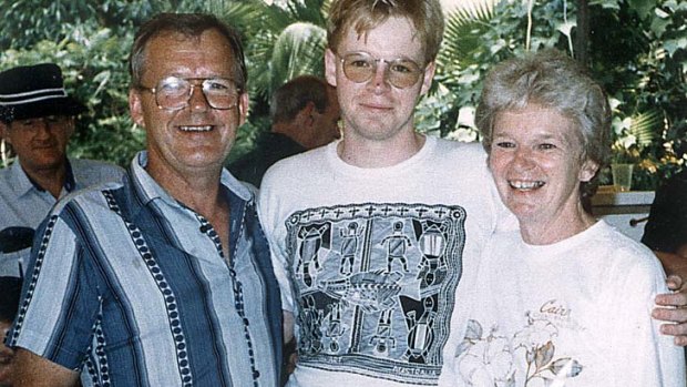 A Gilham family picture shows murder victims Steven (left), Helen Gilham (right) with their dead son Christopher in the middle.