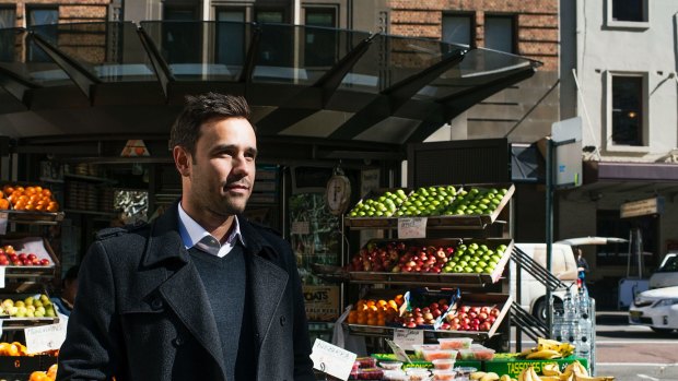 Chris Brycki, of Stockspot, outside his office in York Street, Sydney.