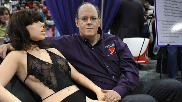 "This is the future" ... inventor Doug Hines with his sex robot, "Roxxxy".