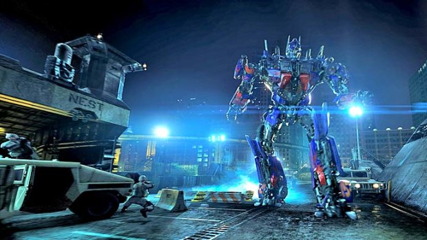 An image from the new Transformers ride at Universal Studios in Los Angeles.