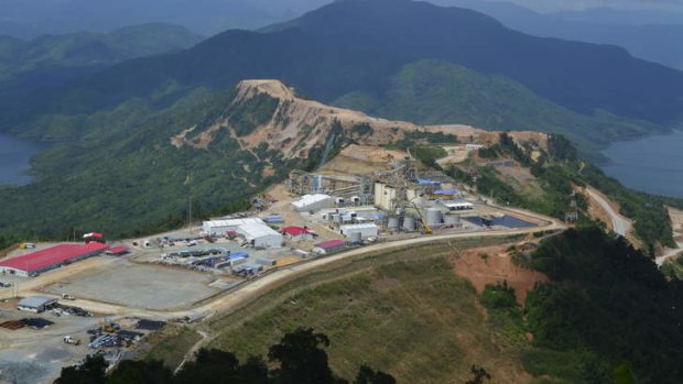 An aerial view of the mine at Phu Kham.