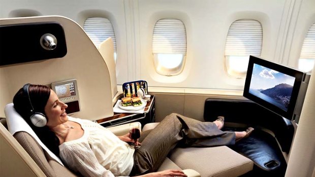 First class on a Qantas A380. Frequent flyers will now be able to use their points to secure an upgrade at the airport if a seat becomes available at the last minute.