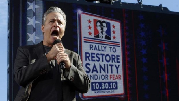 Comedian Jon Stewart has tackled many topics over his 16-year tenure as host of <i>The Daily Show.</i>