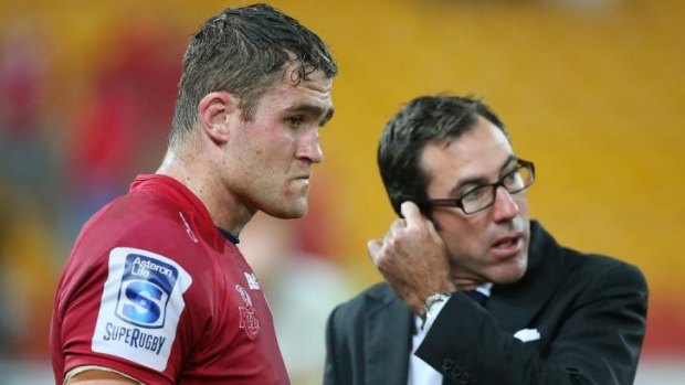 Reds captain James Horwill and Richard Graham after the loss against the Crusaders.