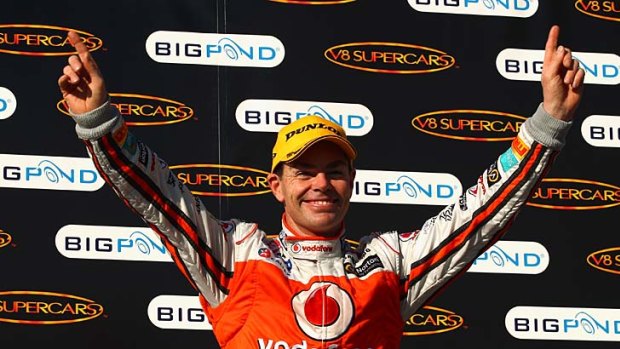 On top: Craig Lowndes wins his first race of the year.