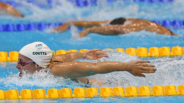 Abreast of rivals &#8230; Alicia Coutts powers through her heat of the 200m individual medley at the London Olympics.