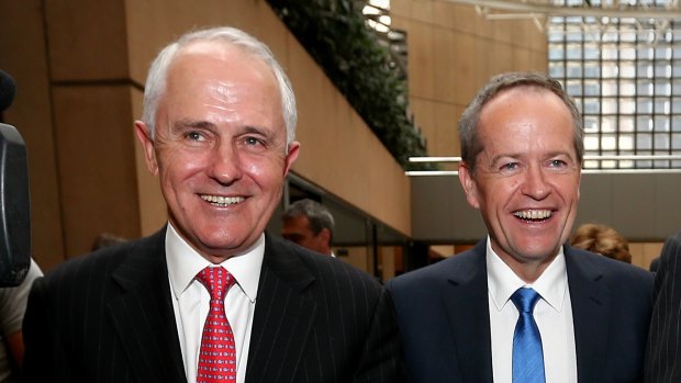 Liberal Party leader Malcolm Turnbull and Labor Party leader Bill Shorten during the election campaign. 