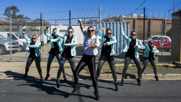 Canberra's DC Crew, from left, Tasharna Vourne, Kassidy Young, Georgia Cooper, Thea Kabadanis, Ainslie Davies, Jaimee Serena, Marisa Clarke dance Gangnam Style.