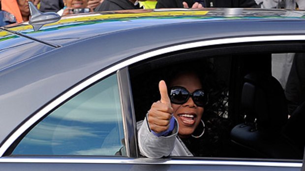 TV dignitary ... Oprah Winfrey arrives at an event in New York in May.