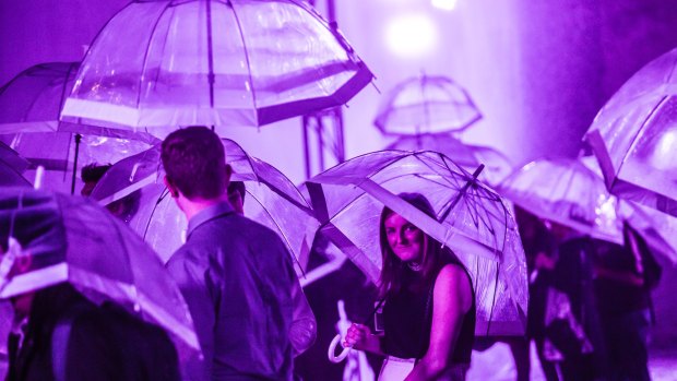 Purple Rain, a light and sound installation by French artist Pierre Ardouvin for White Night Melbourne 2014, will return in 2017 in homage to Prince.