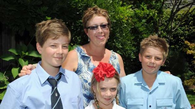 Jane Ross with her three youngest children, Will, 14, India, 8, and Archie, 12.