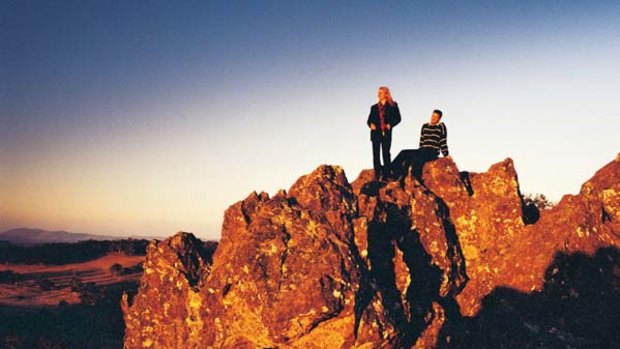 On the rocks ... the summit of Hanging Rock.