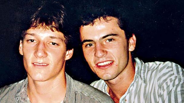 Best of mates ... Tony Vincent Jnr, left, and Max Gibson.