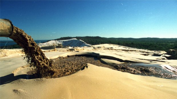 The Bayside sand mine on Stradbroke Island.