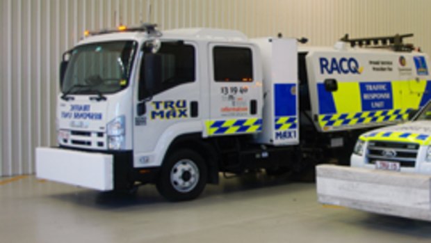 The new TRU Max truck alongside one of the existing Traffic Response Unit vehicles.