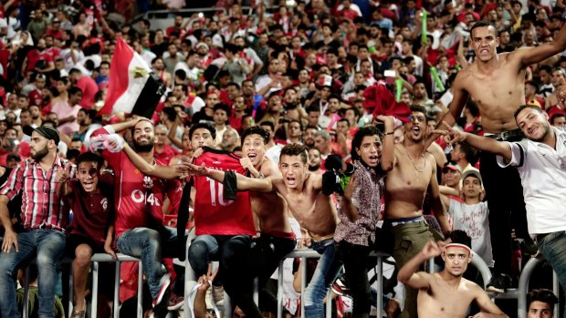 Elation: Egyptian fans celebrate after qualifying for the World Cup.